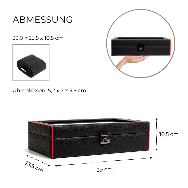 MARANELLO – 10er Uhrenbox - Genarbtes Vollrindleder