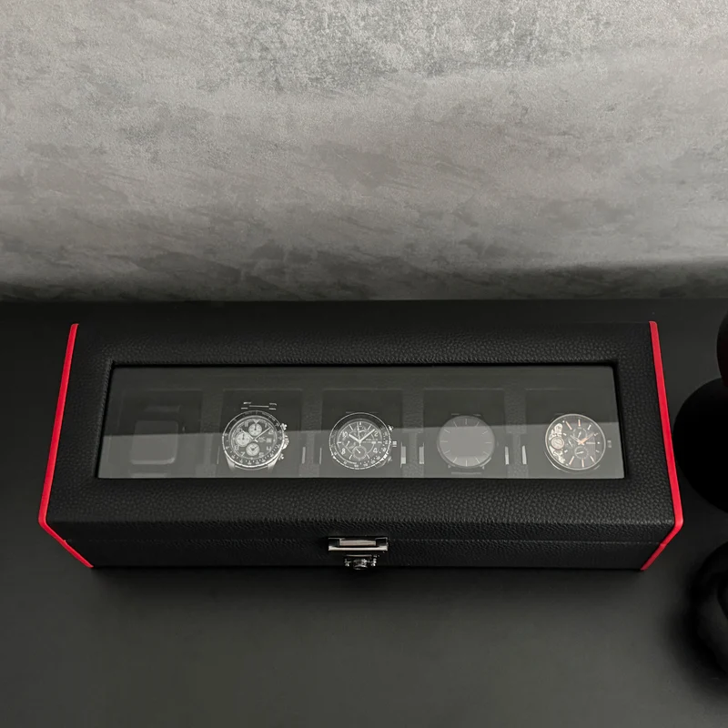 MARANELLO – 5er Uhrenbox - Genarbtes Vollrindleder