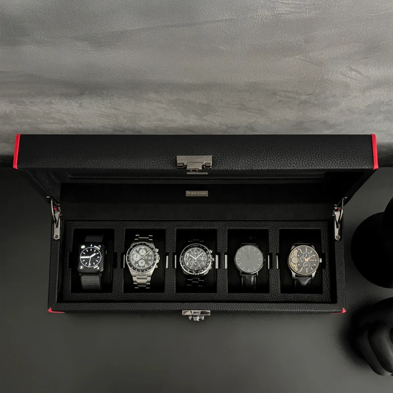 MARANELLO – 5er Uhrenbox - Genarbtes Vollrindleder