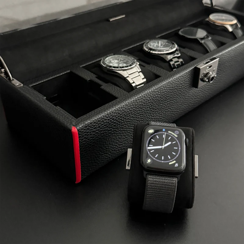 MARANELLO – 5er Uhrenbox - Genarbtes Vollrindleder