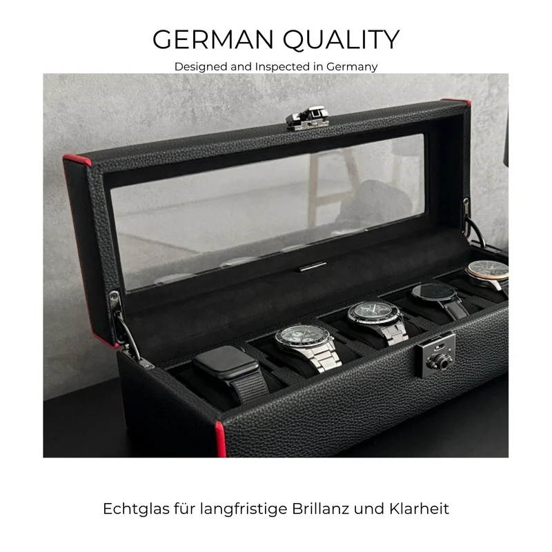 MARANELLO – 5er Uhrenbox - Genarbtes Vollrindleder