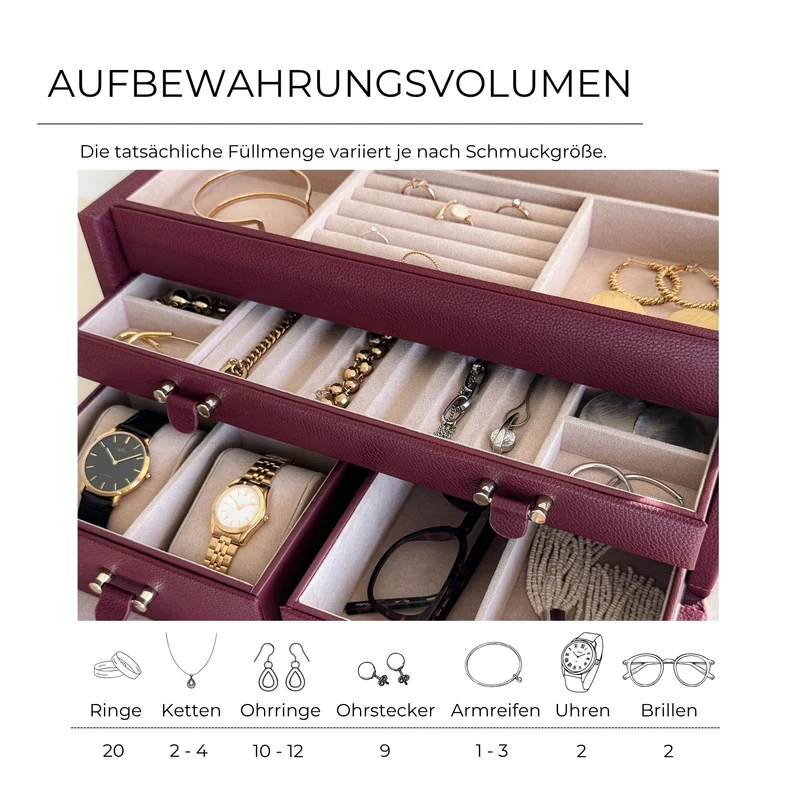 VITORIA - Großer Schmuckkasten - Echt Leder