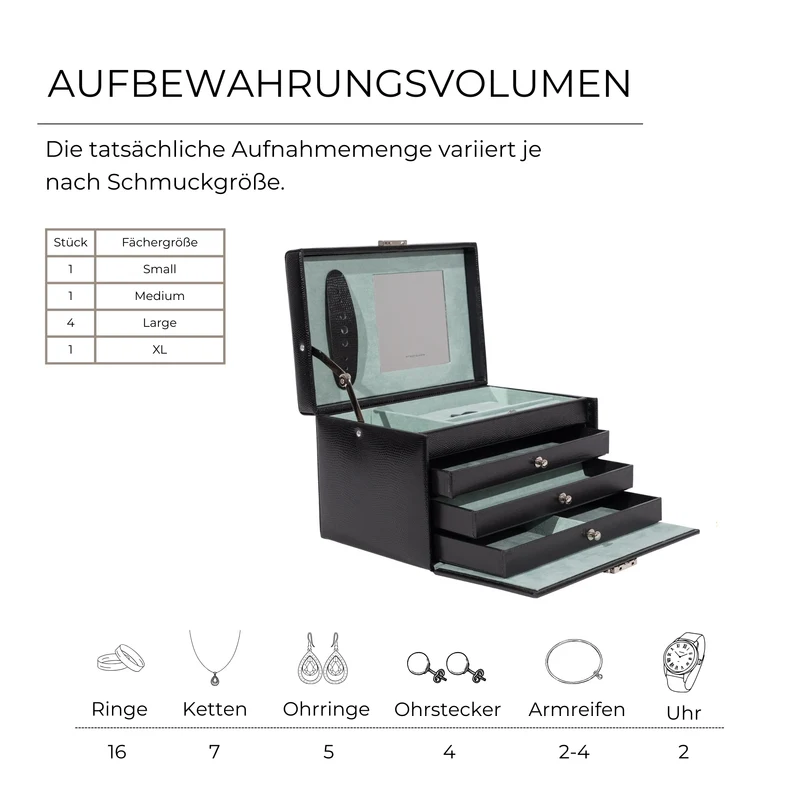 CLASSICO Schmuckkasten aus Leder in Echsen Optik