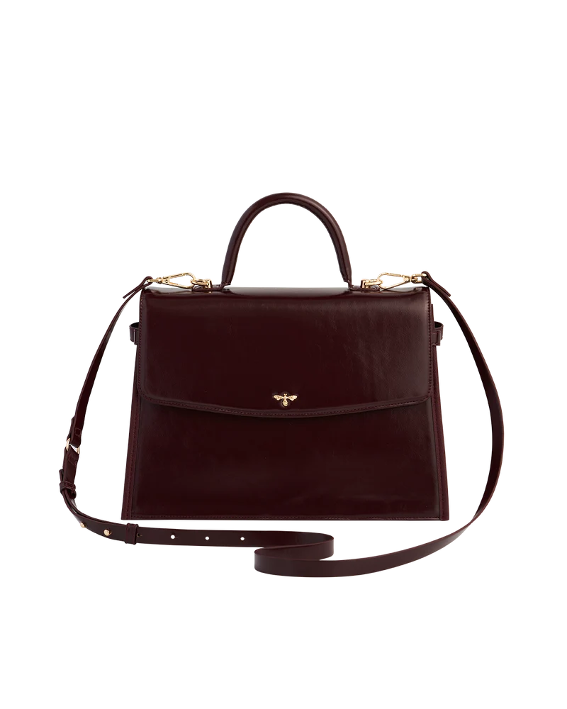 Cherry Red Structured Tote Medium