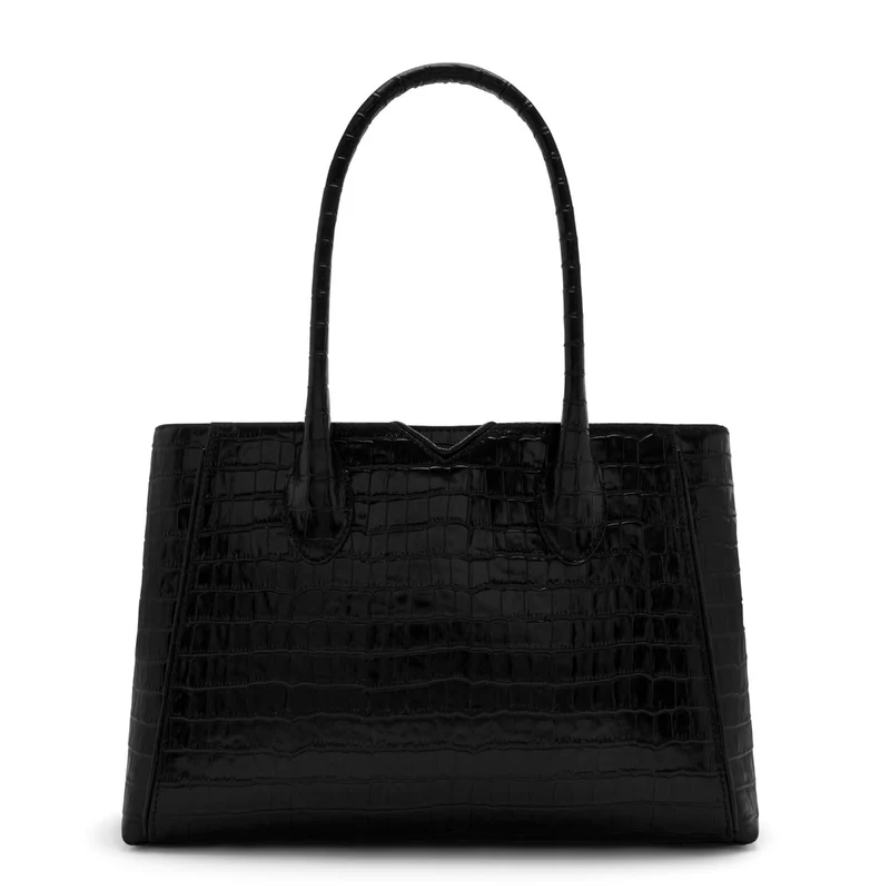 Isabel Bernard Honoré Cloe Midi Kroko Schwarz Kalbsleder Handtasche IB25082-201
