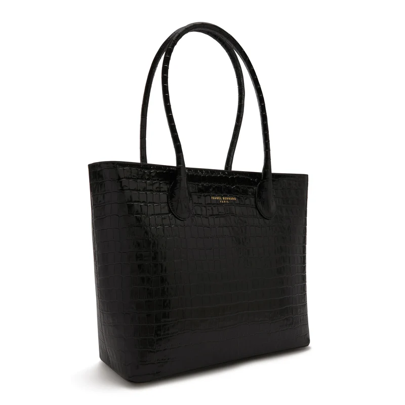 Isabel Bernard Honoré Lysanne Kroko Schwarz Kalbsleder Shopper IB25024