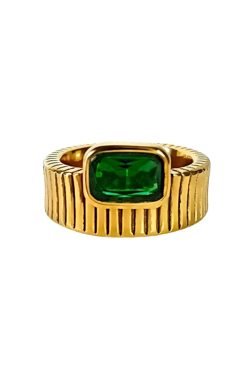 Green Square Ring