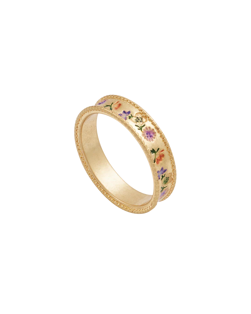 Gold Folksy Floral Ring