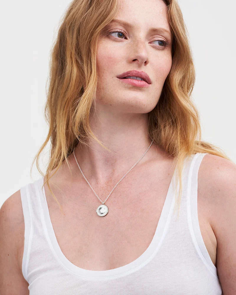 Silver Nightshade Moon Locket Necklace
