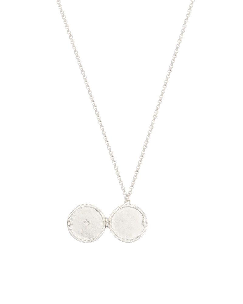 Silver Nightshade Moon Locket Necklace