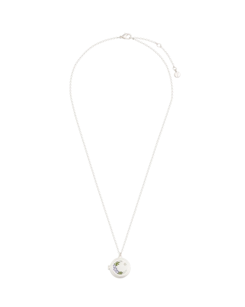 Silver Nightshade Moon Locket Necklace
