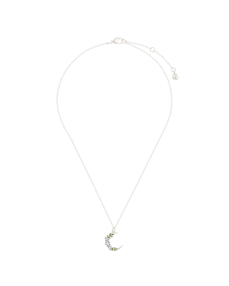 Silver Nightshade Moon Pendant Necklace