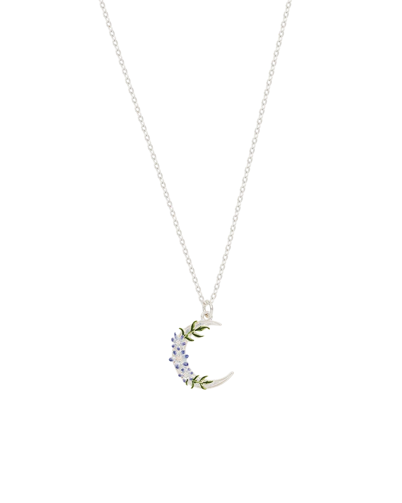 Silver Nightshade Moon Pendant Necklace