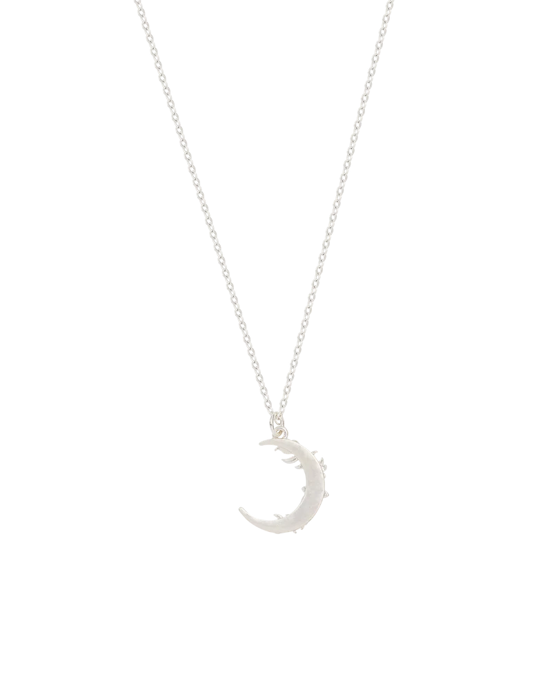 Silver Nightshade Moon Pendant Necklace