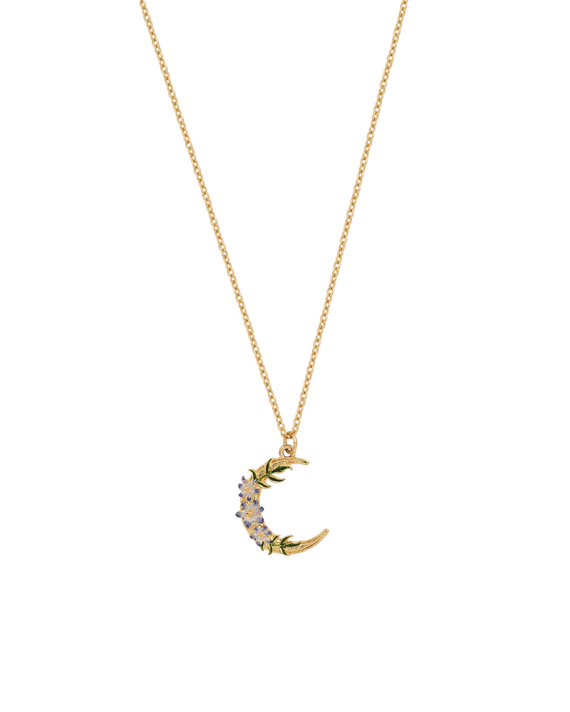 Gold Nightshade Moon Pendant Necklace
