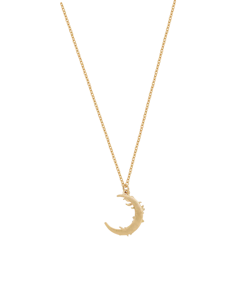 Gold Nightshade Moon Pendant Necklace