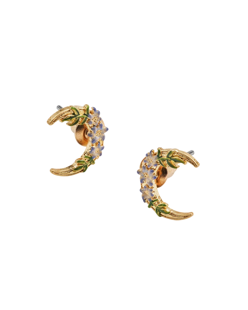 Gold Nightshade Moon Stud Earrings