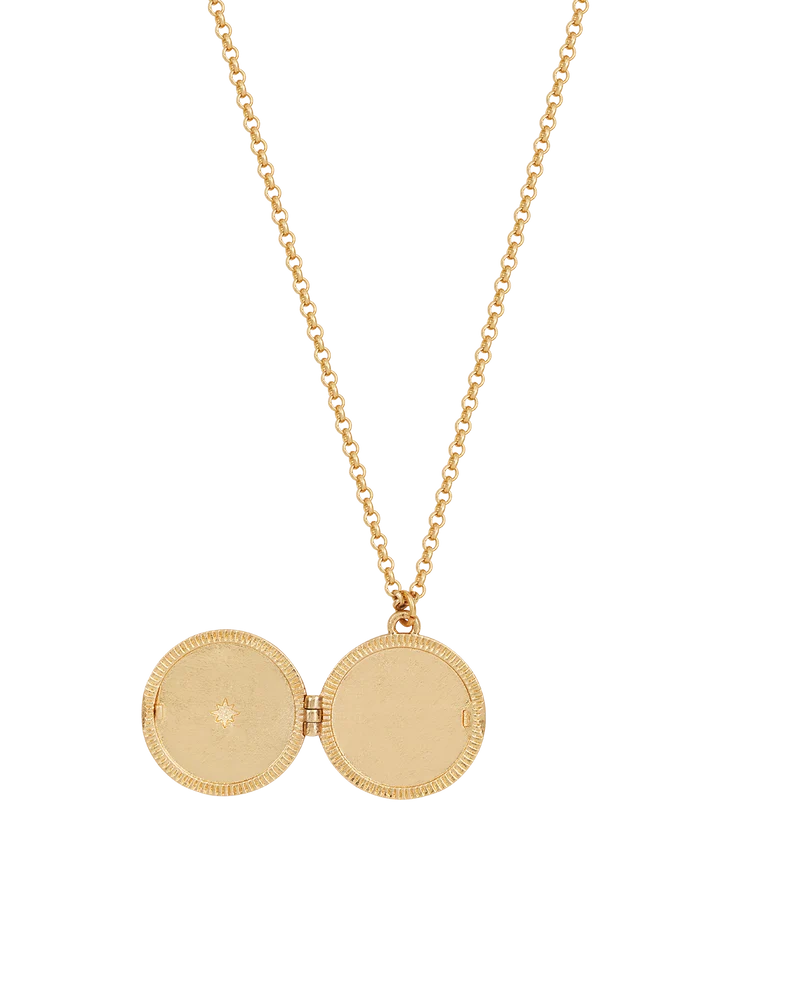 Gold Nightshade Moon Locket Necklace