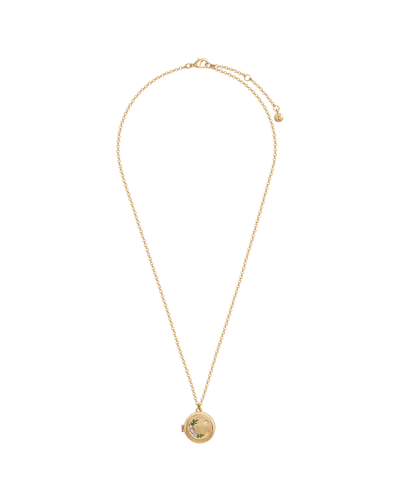 Gold Nightshade Moon Locket Necklace