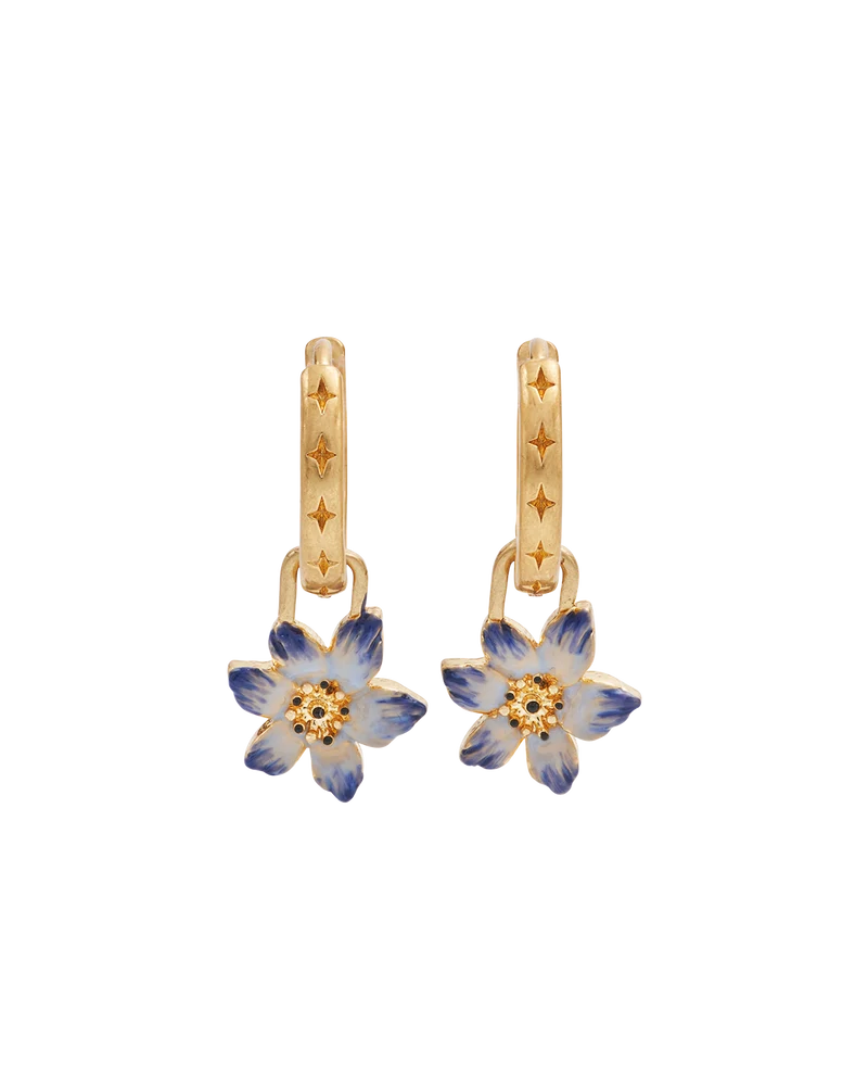 Gold Nightshade Huggie Earrings