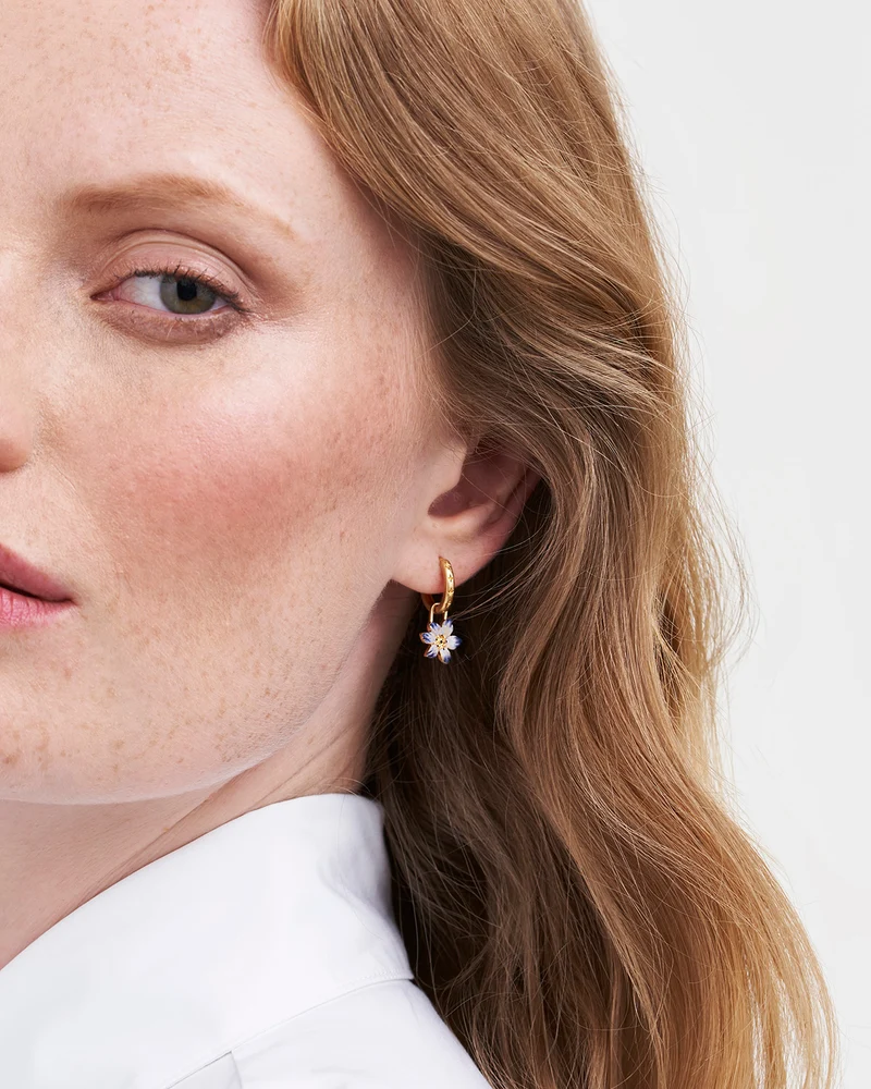 Gold Nightshade Huggie Earrings