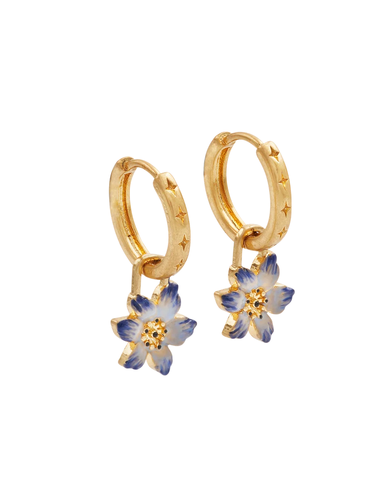 Gold Nightshade Huggie Earrings