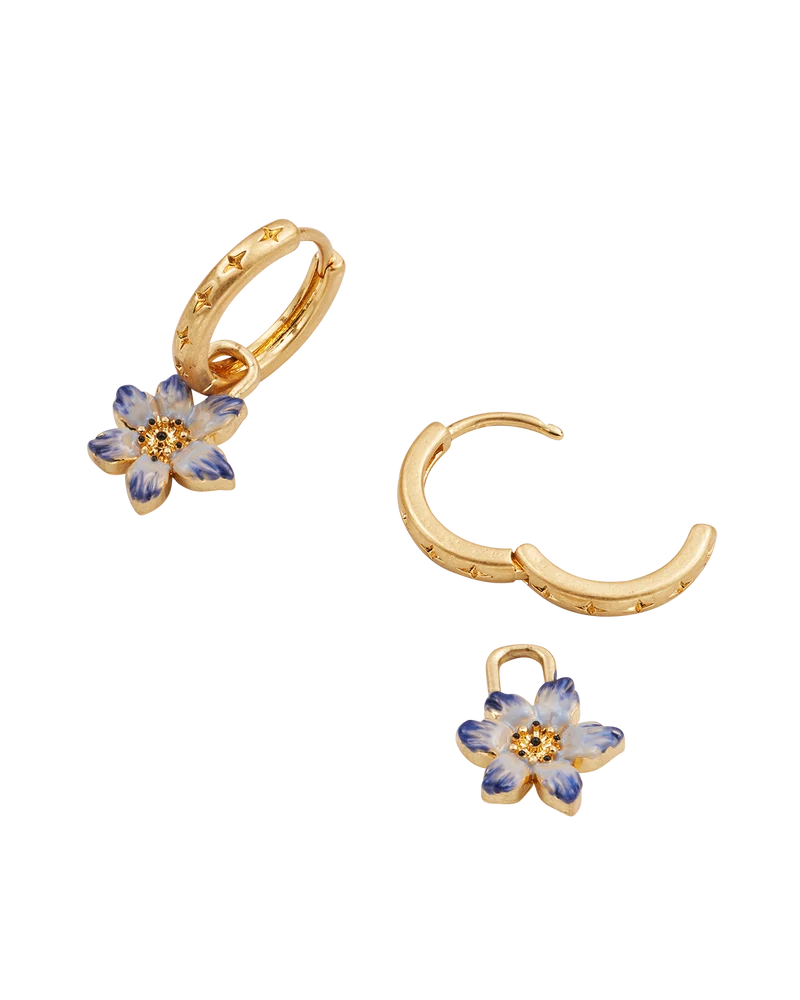 Gold Nightshade Huggie Earrings