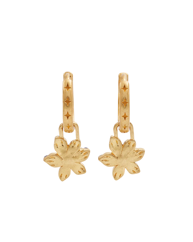 Gold Nightshade Huggie Earrings