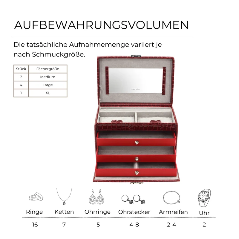 JOLIE Schmuckkästchen in Kroko Optik