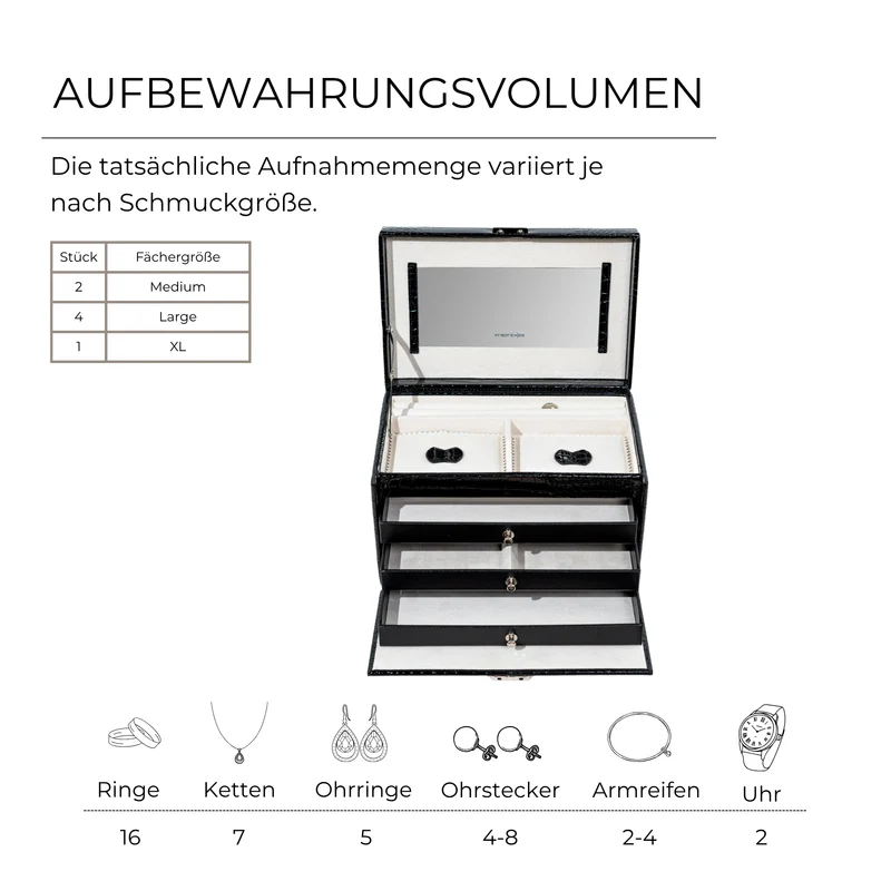 JOLIE Schmuckkästchen in Kroko Optik