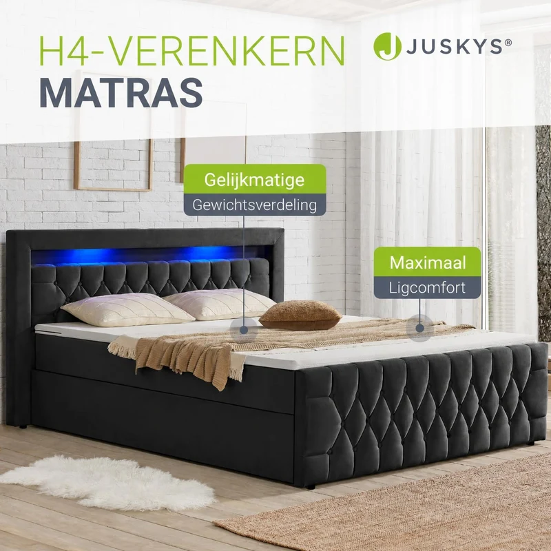 Boxspringbett Leona - Samt