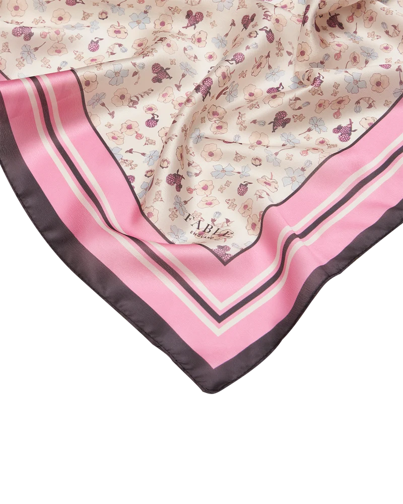 Deco Blooms Lightweight Scarf in Cream