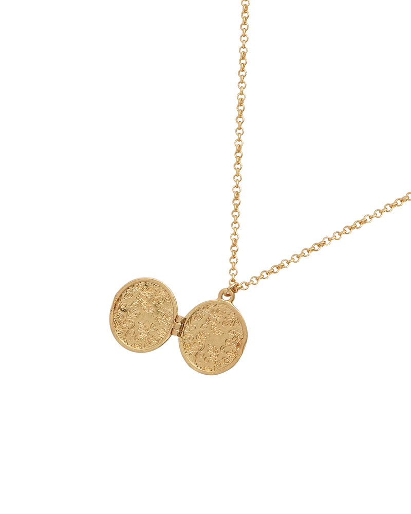 Fox & Acorn Oval Chain Locket Necklace