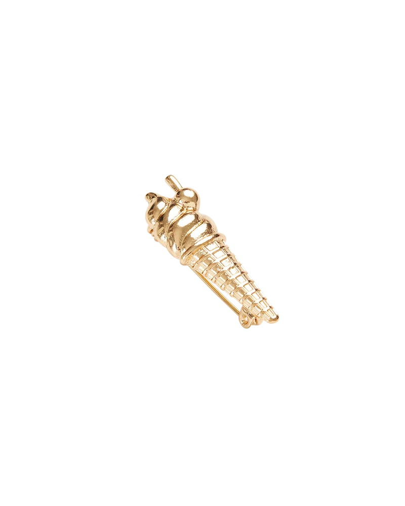 Gold Ice Cream Brooch