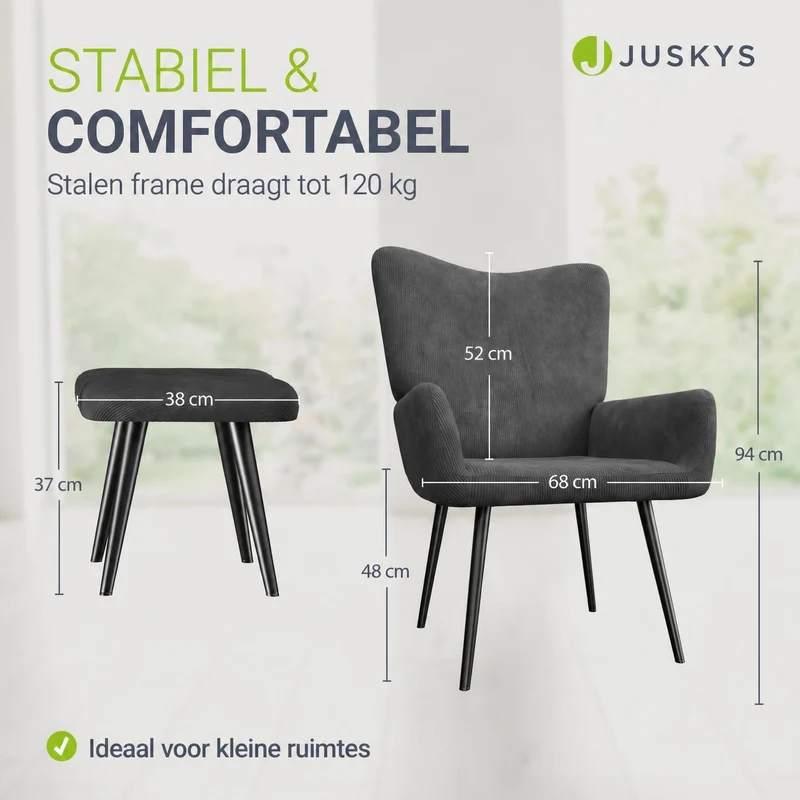 Ohrensessel mit optionalem Hocker Odense