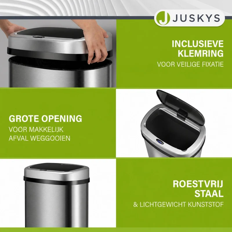 Rechteckiger Mülleimer mit Sensor