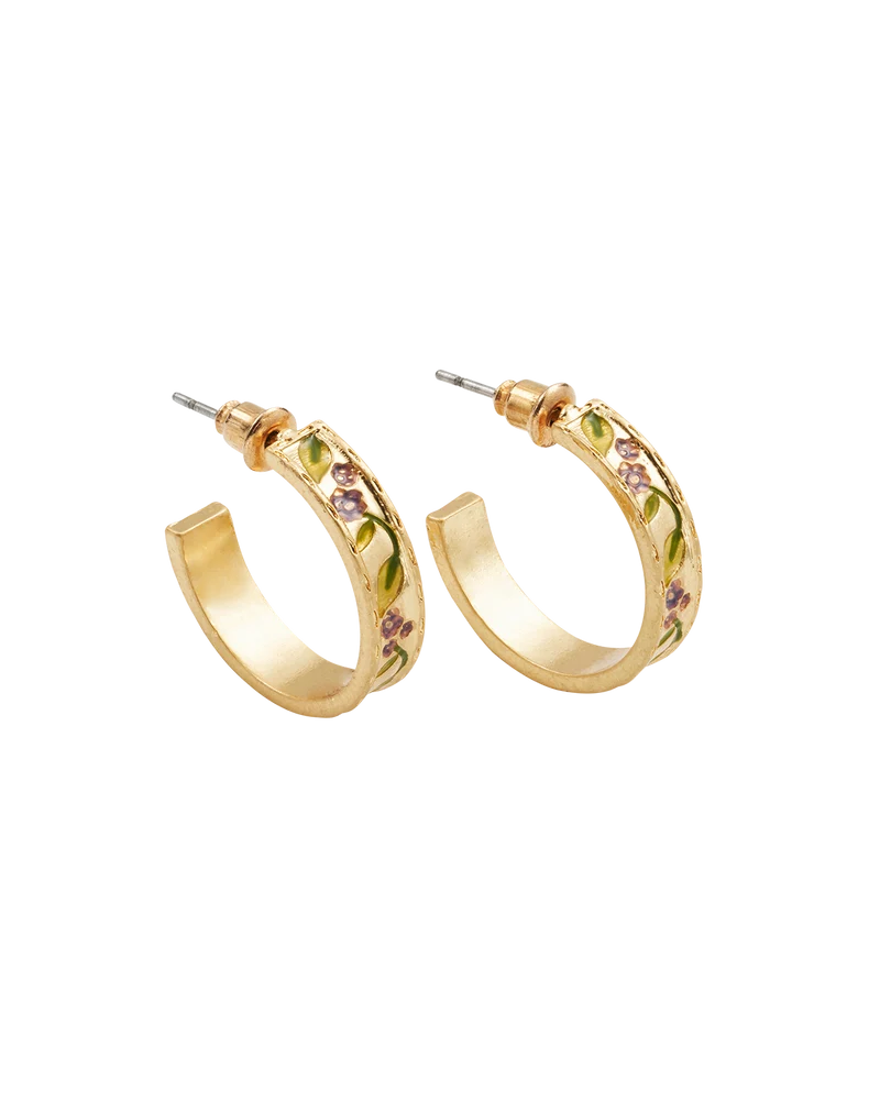 Gold Blackberry Bramble Hoop Earrings