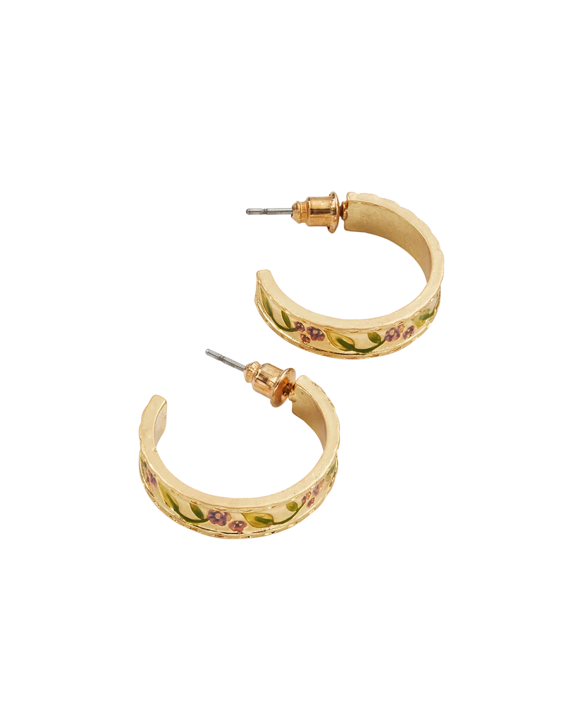 Gold Blackberry Bramble Hoop Earrings
