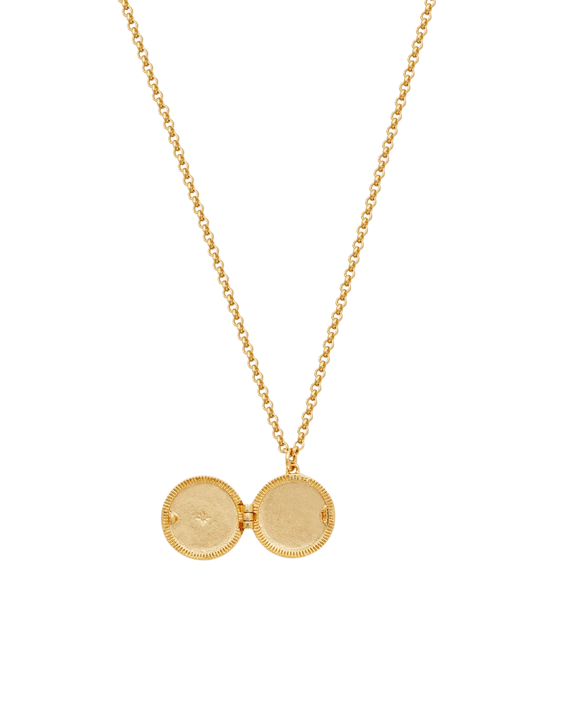 Gold Sun Locket Necklace