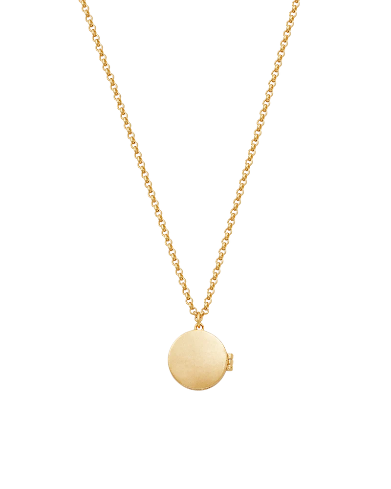 Gold Sun Locket Necklace