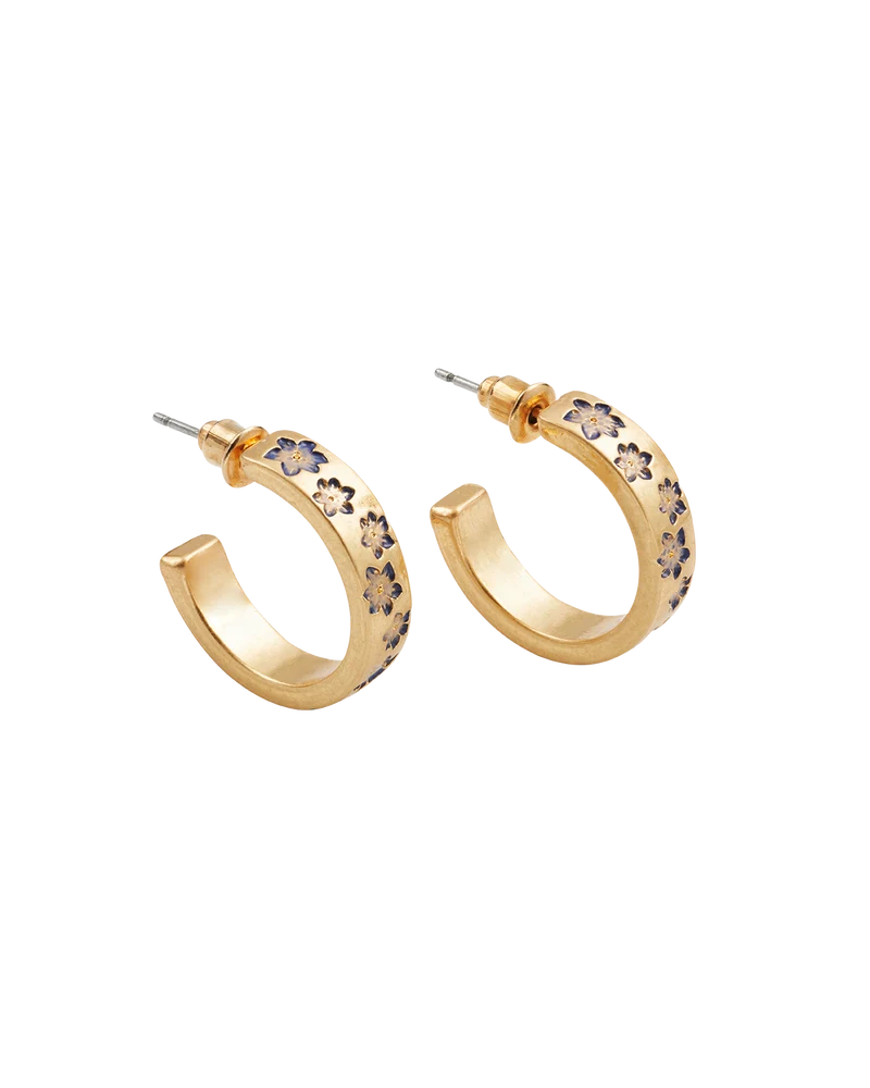 Gold Nightshade Hoop Earrings