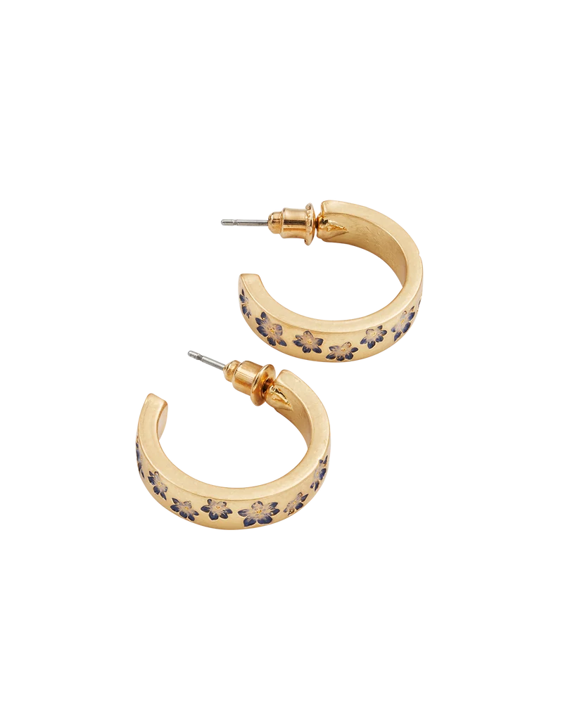 Gold Nightshade Hoop Earrings
