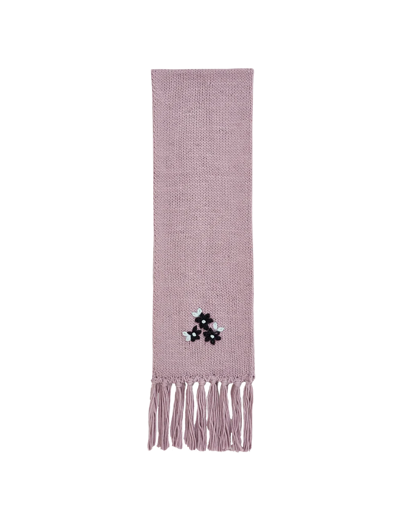 Forget-Me-Not Knitted Scarf in Lilac
