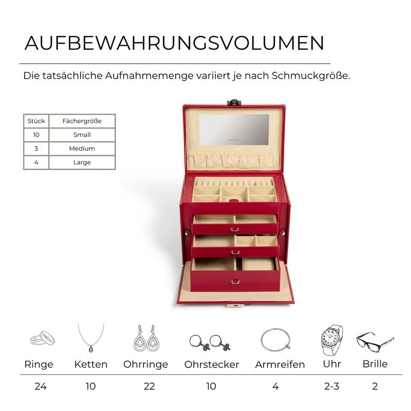 CORDOBA Schmuckkasten groß aus Leder