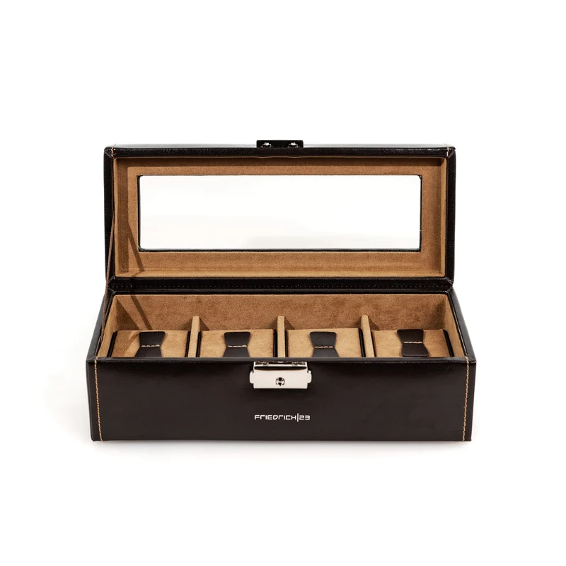 BOND Uhrenbox für 4 Uhren mit Glasdeckel