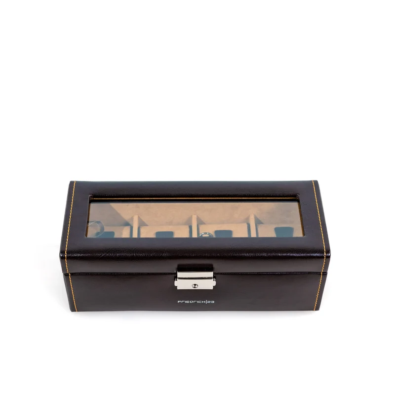 BOND Uhrenbox für 4 Uhren mit Glasdeckel
