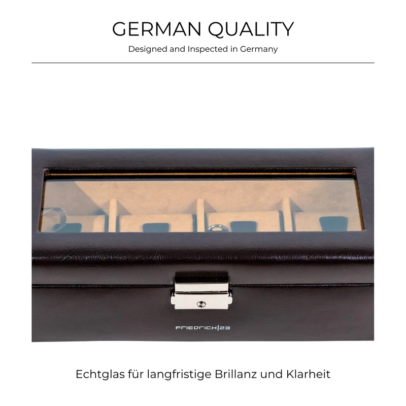 BOND Uhrenbox für 4 Uhren mit Glasdeckel