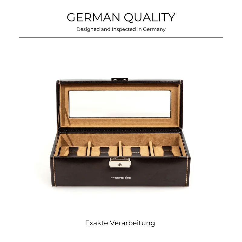 BOND Uhrenbox für 4 Uhren mit Glasdeckel