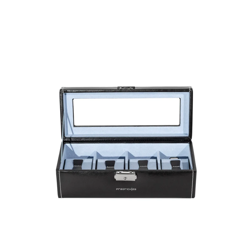 BOND Uhrenbox für 4 Uhren mit Glasdeckel