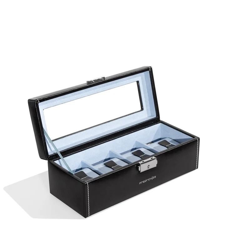 BOND Uhrenbox für 4 Uhren mit Glasdeckel